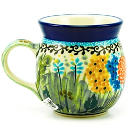 Polish Pottery 16 oz. Bubble Mug. Hand made in Poland. Pattern U2210 designed by Teresa Liana.