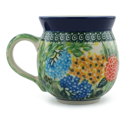 Polish Pottery 11 oz. Bubble Mug. Hand made in Poland. Pattern U2211 designed by Teresa Liana.