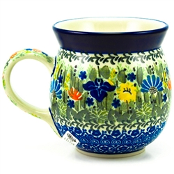 Polish Pottery 16 oz. Bubble Mug. Hand made in Poland. Pattern U2202 designed by Maria Starzyk.