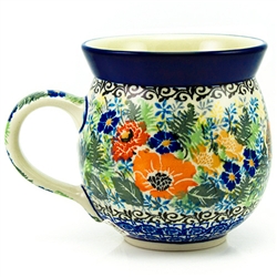 Polish Pottery 11 oz. Bubble Mug. Hand made in Poland. Pattern U4018 designed by Maria Starzyk.