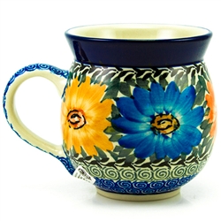 Polish Pottery 11 oz. Bubble Mug. Hand made in Poland. Pattern U1097 designed by Maria Starzyk.