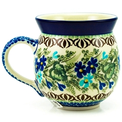 Polish Pottery 16 oz. Bubble Mug. Hand made in Poland. Pattern U2957 designed by Zofia Spychalska.