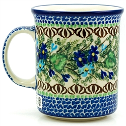 Polish Pottery 15 oz. Everyday Mug. Hand made in Poland. Pattern U2957 designed by Zofia Spychalska.