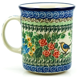 Polish Pottery 15 oz. Everyday Mug. Hand made in Poland. Pattern U2517 designed by Maria Starzyk.