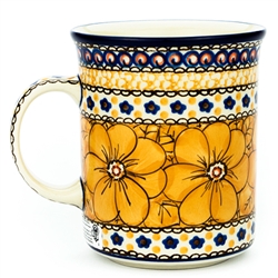 Polish Pottery 20 oz. Everyday Mug. Hand made in Poland. Pattern U408B designed by Jacek Chyla.