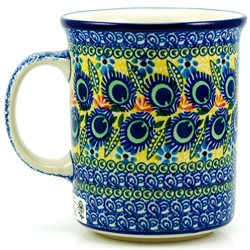 Polish Pottery 15 oz. Everyday Mug. Hand made in Poland. Pattern U2317 designed by Karolina Sliwinska.