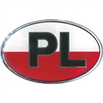 PL Red And White Sticker - Raised Vinyl