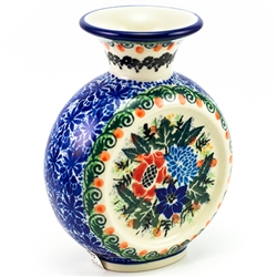 Polish Pottery 5" Mini Vase. Hand made in Poland. Pattern U3963 designed by Maria Starzyk.