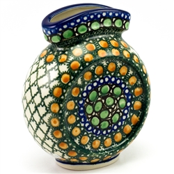 Polish Pottery 4.5" Mini Vase. Hand made in Poland. Pattern U83 designed by Teresa Liana.