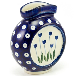 Polish Pottery 4.5" Mini Vase. Hand made in Poland and artist initialed.
