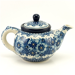 Polish Pottery 30 oz. Teapot. Hand made in Poland. Pattern U243 designed by Krystyna Deptula.