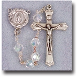 21" Premium Hand Crafted 7mm Crystal Aurora Borealis Faceted Glass Bead Rosary with a deluxe Crucifix and Center
It comes with a Deluxe Velvet Box