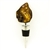 Modern design chrome-plated wine stopper with a large chunk of highly-polished honey amber at the top.  Soft-rubber segmented gasket ensures a tight seal in the neck of the bottle.