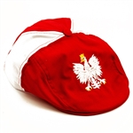 Display the Polish colors of red and white with this nicely detailed embroidery work on the front of the cap. Features a white Polish Eagle with gold crown and talons. Features an adjustable metal tab in the back. Designed to fit most people.