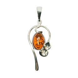 Calla Lilly Amber Pendant