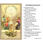 Confirmation Prayer - Holy Card.  Plastic Coated. Picture is on the front, text is on the back of the card.