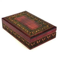 This beautiful box is made of seasoned Linden wood, from the Tatra Mountain region of Poland.