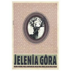 Jelenia Gora, Polish Promotion Poster designed by artist Ryszard Kaja. It has now been turned into a post card size 4.75" x 6.75" - 12cm x 17cm.