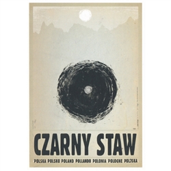 Czarny Staw, Polish Promotion Poster designed by artist Ryszard Kaja. It has now been turned into a post card size 4.75" x 6.75" - 12cm x 17cm.