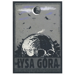 Post Card: Lysa Gora, Polish Promotion Poster designed by artist Ryszard Kaja. It has now been turned into a post card size 4.75" x 6.75" - 12cm x 17cm.