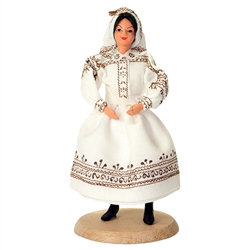 This costume is from the area in southeastern Poland in the Sandomierz basin which is situated between the San and Vistula rivers. These dolls are perfect, clothed in authentic regional folk costumes, as certified by the Polish Ministry of Culture. These