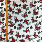 Flowered Fabric 60" wide "Tybet" White Small Flowers