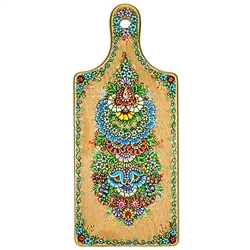 This is a beautiful work of art signed and dated (2015) by the artist, Krystyna Szkilnik. The artistry is representative of the folk art from the Opole region of Poland and is both colorful and extremely detailed. The artist has painted the entire top sur