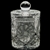 Lovely covered canister style jar. This is genuine Polish lead crystal hand cut with a star burst design.