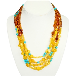 Bozena Przytocka is a designer of artistic amber jewelry based in Gdansk, Poland. Here is a beautiful example of her ability to blend amber and turquoise to create a stunning necklace.
