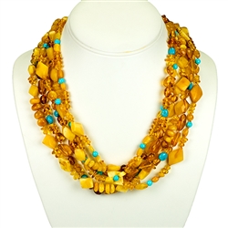 Bozena Przytocka is a designer of artistic amber jewelry based in Gdansk, Poland. Here is a beautiful example of her ability to blend amber and turquoise to create a stunning necklace.