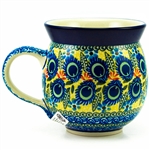 Polish Pottery 6 oz. Bubble Mug. Hand made in Poland. Pattern U2317 designed by Karolina Sliwinska.