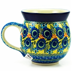 Polish Pottery 6 oz. Bubble Mug. Hand made in Poland. Pattern U2317 designed by Karolina Sliwinska.