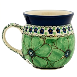 Polish Pottery 6 oz. Bubble Mug. Hand made in Poland. Pattern U408a designed by Jacek Chyla.