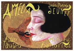 Post Card: Amelia - Amelie from Montmartre, Polish Poster designed by Leszek Zebrowski  in 2009. It has now been turned into a post card size 4.75" x 6.75" - 12cm x 17cm.