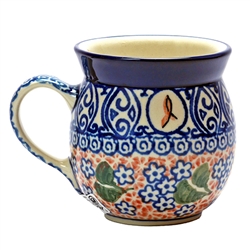 Polish Pottery 6 oz. Bubble Mug. Hand made in Poland. Pattern U923 designed by Maryla Iwicka.