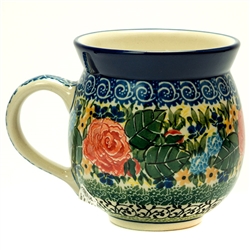 Polish Pottery 11 oz. Bubble Mug. Hand made in Poland. Pattern U4585 designed by Maria Starzyk.