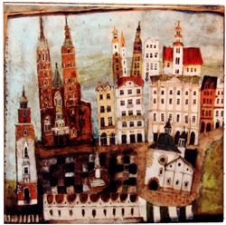 Artistic Ceramic Tile - Krakow Old Town