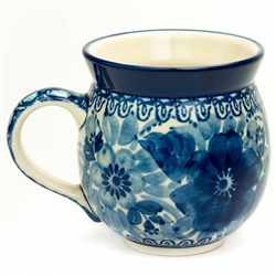 Polish Pottery 11 oz. Bubble Mug. Hand made in Poland. Pattern U214 designed by Irena Maczka.