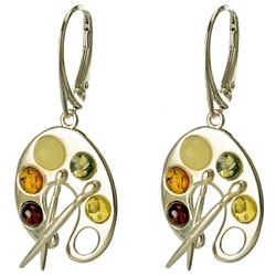 Painter's Palette Amber Earrings