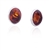 Cherry amber oval earrings framed with Sterling Silver. Stylish and unique.