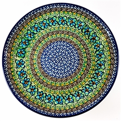 Polish Pottery 10.5" Dinner Plate. Hand made in Poland. Pattern U151 designed by Maryla Iwicka.
