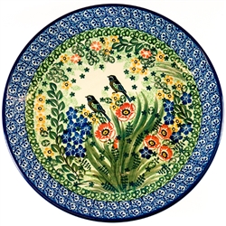 Polish Pottery 10.5" Dinner Plate. Hand made in Poland. Pattern U2990 designed by Maria Starzyk.