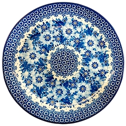 Polish Pottery 10.5" Dinner Plate. Hand made in Poland. Pattern U243 designed by Krystyna Deptula.