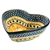 Polish Pottery 7" Heart Shaped Bowl. Hand made in Poland. Pattern U408B designed by Jacek Chyla.