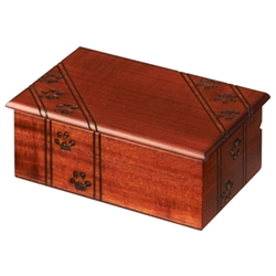 This medium sized simple box is decorated with a paw print design running across the sides and top of the box. It's perfect for the animal lover!