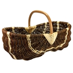 This butt shaped basket can best be described as having a natural finish. Size is approx 19 " L x 12 W x 12" H.
â€‹Poland is famous for hand made willow baskets. This is a tradition in areas of the country where willow grows wild and is very much a