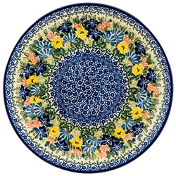 Polish Pottery 10.5" Dinner Plate. Hand made in Poland. Pattern U2202 designed by Maria Starzyk.