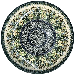 Polish Pottery 10.5" Dinner Plate. Hand made in Poland. Pattern U4334 designed by Krystyna Dacyszyn.