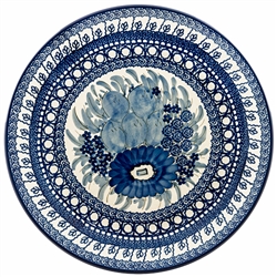 Polish Pottery 10.5" Dinner Plate. Hand made in Poland. Pattern U61A designed by Teresa Liana.