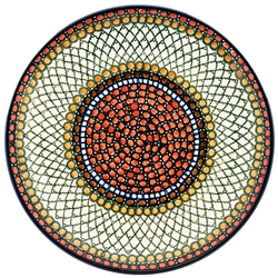 Polish Pottery 10.5" Dinner Plate. Hand made in Poland. Pattern U81 designed by Teresa Liana.